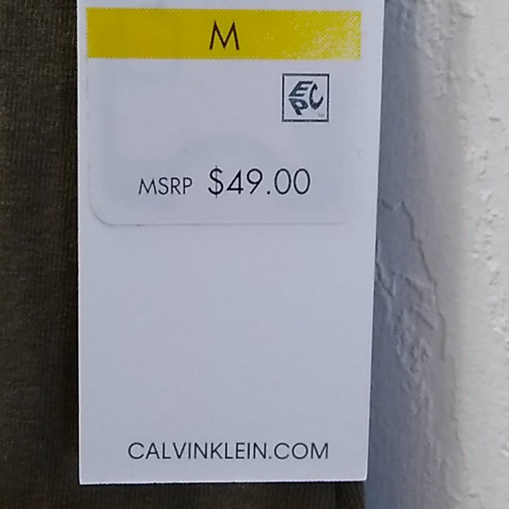 Nwt Chain Logo Calvin Klein Olive Dress - Picture 6 of 8